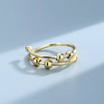 4 Beads Adjustable Anxiety Relief Ring Rings Claire & Clara Gold Plates