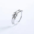 4 Beads Adjustable Anxiety Relief Ring Rings Claire & Clara Silver + Metal