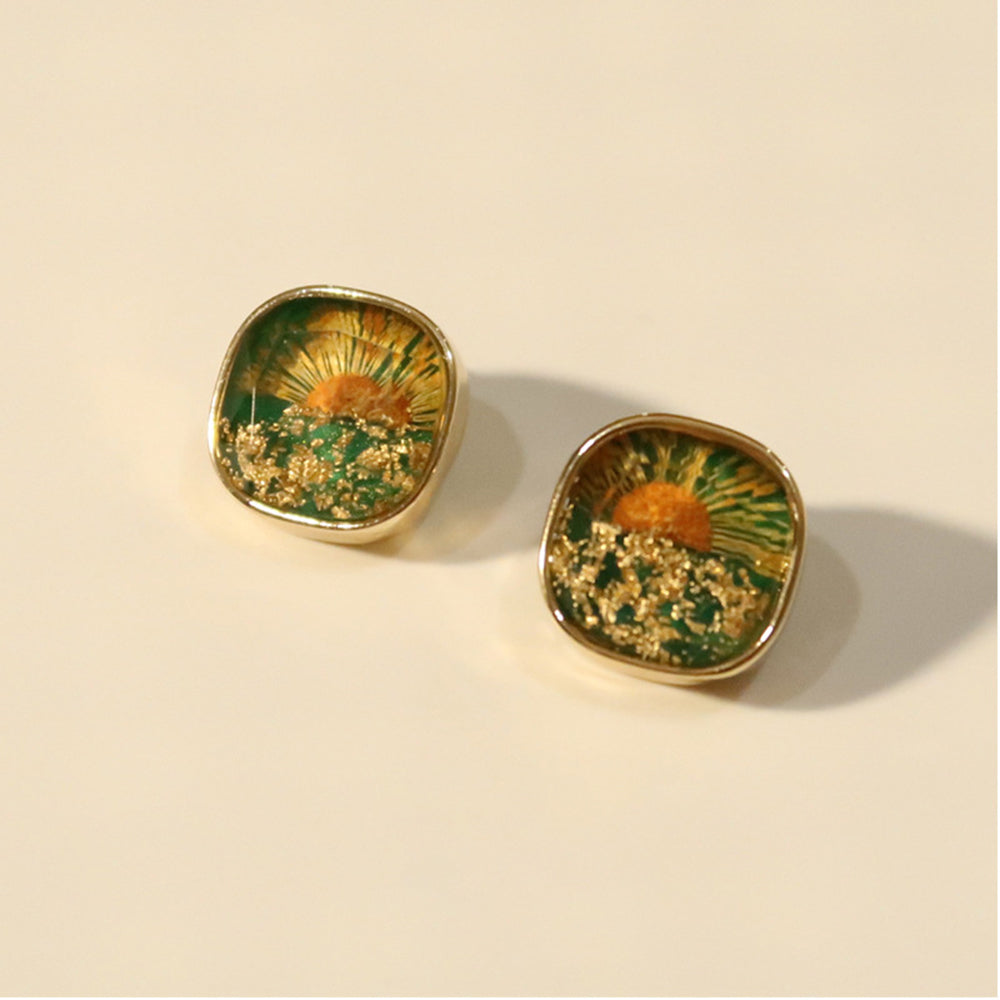 Abstract Art Flower Stud Earrings Earrings Claire & Clara