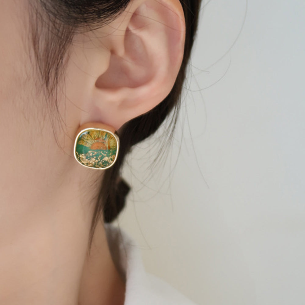 Abstract Art Flower Stud Earrings Earrings Claire & Clara