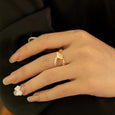 Adjustable 18K Gold-Plated Snake Ring Ring Claire & Clara
