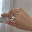 Adjustable Engraved Good Luck Zircon Ring Rings Claire & Clara