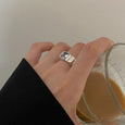 Adjustable Engraved Good Luck Zircon Ring Rings Claire & Clara
