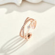Adjustable Opening Cross Double Layer Ring Rings Claire & Clara