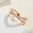 Adjustable Opening Cross Double Layer Ring Rings Claire & Clara Rose Gold