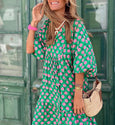 Alana Bohemian Floral Puff Long Swing Dress Dresses Claire & Clara