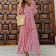 Alana Bohemian Floral Puff Long Swing Dress Dresses Claire & Clara