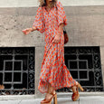 Alana Bohemian Floral Puff Long Swing Dress Dresses Claire & Clara