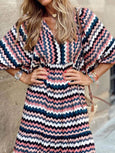 Alana Bohemian Floral Puff Long Swing Dress Dresses Claire & Clara