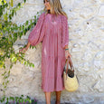 Alana Bohemian Floral Puff Long Swing Dress Dresses Claire & Clara