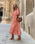 Alana Bohemian Floral Puff Long Swing Dress Dresses Claire & Clara