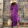 Alana Bohemian Floral Puff Long Swing Dress Dresses Claire & Clara