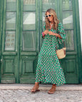 Alana Bohemian Floral Puff Long Swing Dress Dresses Claire & Clara