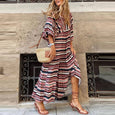 Alana Bohemian Floral Puff Long Swing Dress Dresses Claire & Clara Wave Print S