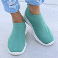 Aleena Slip On Knit Sneakers Shoes Claire & Clara Green 5
