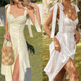 Alexis Halter Backless Slit Floral Dress Dresses Claire & Clara