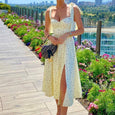 Alexis Halter Backless Slit Floral Dress Dresses Claire & Clara