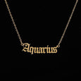 Alphabet Constellation Necklace Necklace Claire & Clara Gold Aquarius