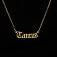 Alphabet Constellation Necklace Necklace Claire & Clara Gold Taurus
