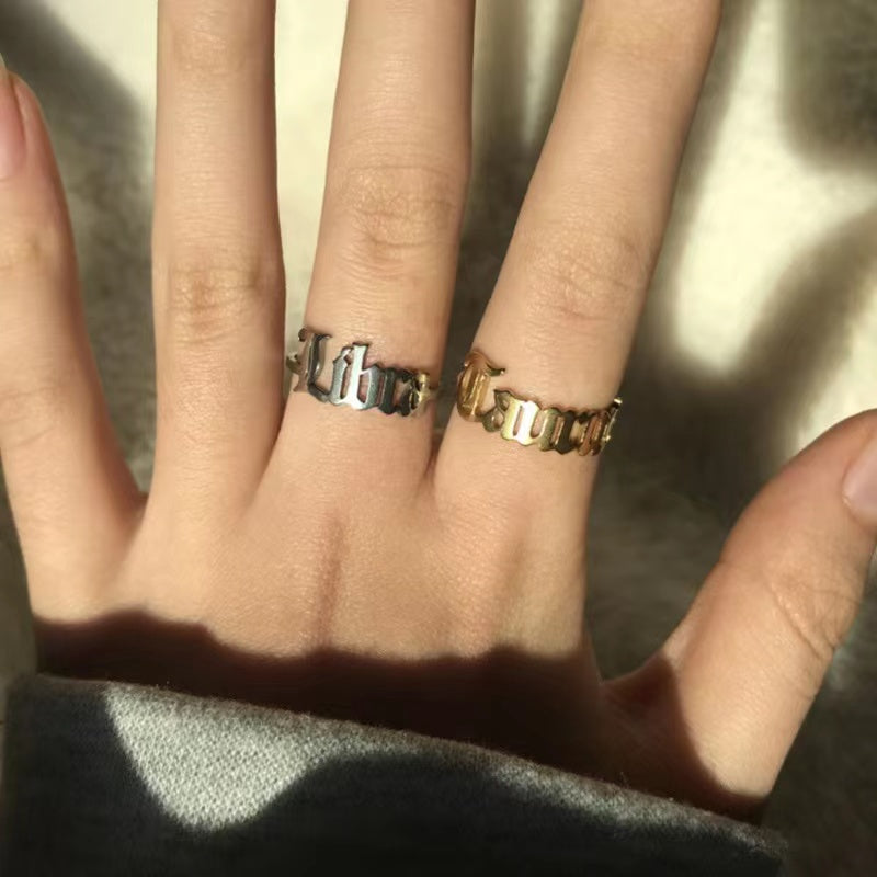 Alphabet Constellation Opening Ring Ring Claire & Clara