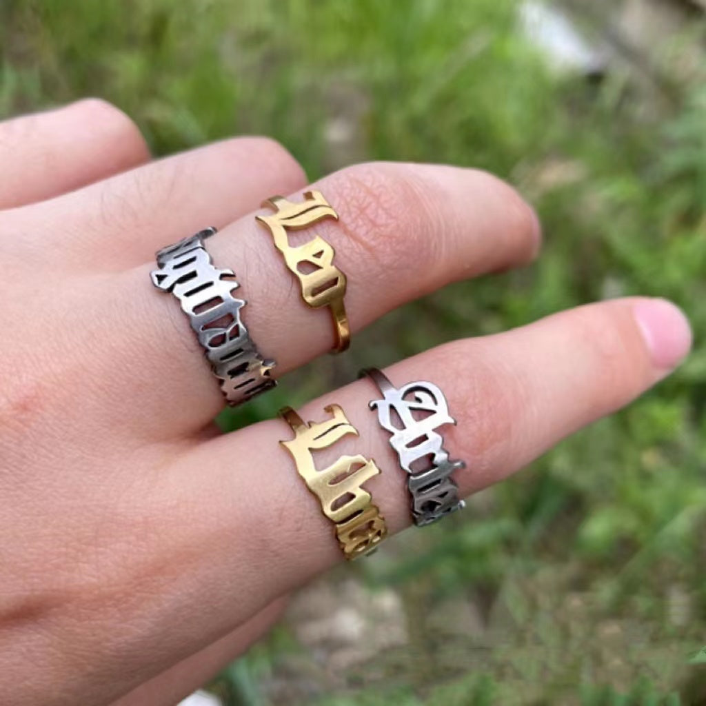 Alphabet Constellation Opening Ring Ring Claire & Clara