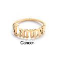 Alphabet Constellation Opening Ring Ring Claire & Clara Gold Cancer