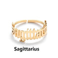 Alphabet Constellation Opening Ring Ring Claire & Clara Gold Sagittarius