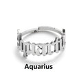 Alphabet Constellation Opening Ring Ring Claire & Clara Silver Aquarius