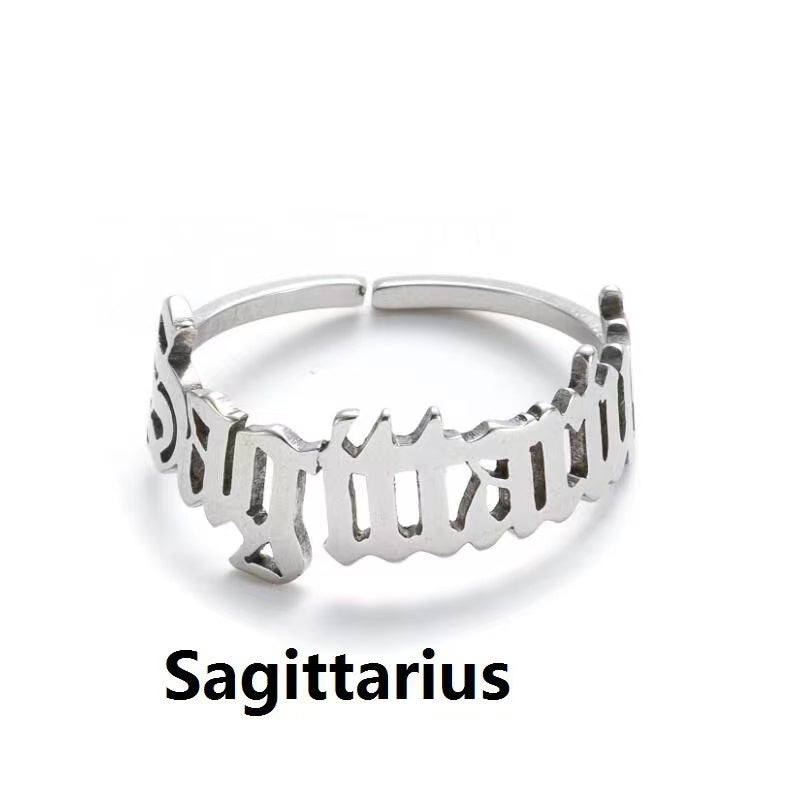 Alphabet Constellation Opening Ring Ring Claire & Clara Silver Sagittarius