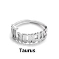 Alphabet Constellation Opening Ring Ring Claire & Clara Silver Taurus