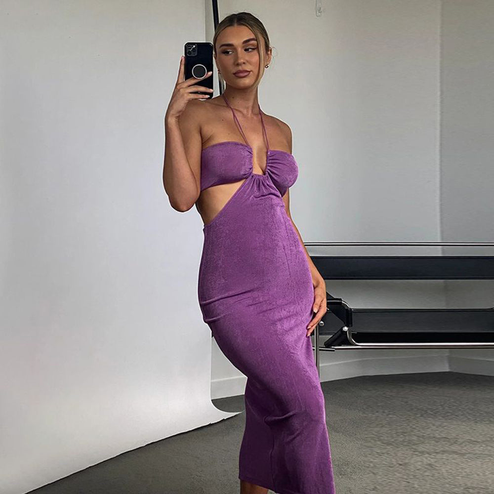 Alyssa Halter Cut Out Backless V-Neck Dresses Dresses Claire & Clara