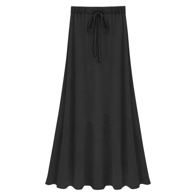 Alyssa Modal Strapped A-Line Skirt Long Skirts Claire & Clara Black M 