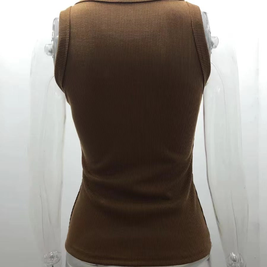 Amelia Basic Rib Soild Color Tank Top Top Claire & Clara