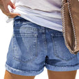 American Flag Hole Tassel Denim Shorts Bottoms Claire & Clara