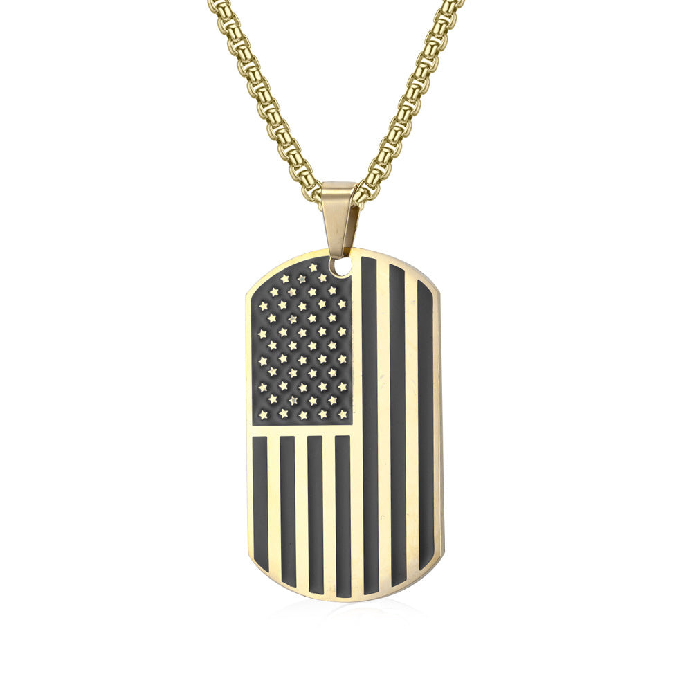American Flag Patriot Necklace Necklaces Claire & Clara Black