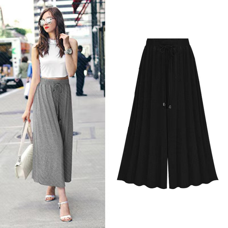 Anna High Waist Pleated Wide Leg Pants Bottoms Claire & Clara Black US 2