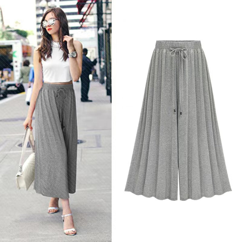 Anna High Waist Pleated Wide Leg Pants Bottoms Claire & Clara Grey US 2