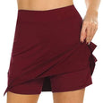 Anti-Chafing Active Skort Mini Skirts Claire & Clara Wine Red S