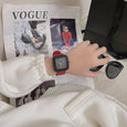 B1G1 Square Big Dial Silicone Watch Watches Claire & Clara Red
