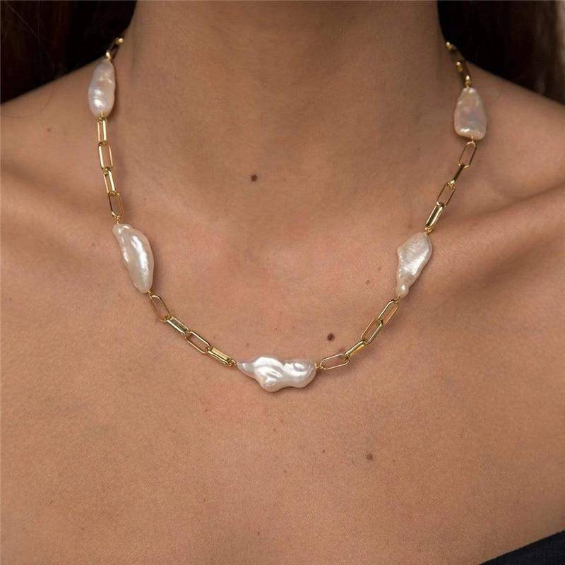 Baroque Pearl Necklace Necklace > pearl > pearl necklace > pearl jewellery > pearl beads > baroque pearl necklace > freshwater pearl necklace > freshwater pearl > choker necklace > choker Claire & Clara