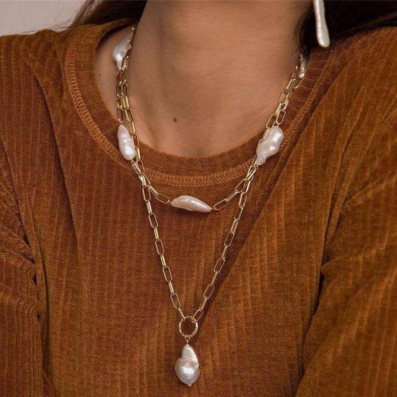 Baroque Pearl Necklace Necklace > pearl > pearl necklace > pearl jewellery > pearl beads > baroque pearl necklace > freshwater pearl necklace > freshwater pearl > choker necklace > choker Claire & Clara