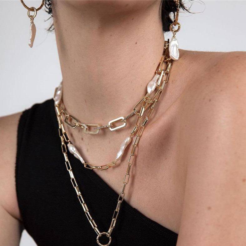 Baroque Pearl Necklace Necklace > pearl > pearl necklace > pearl jewellery > pearl beads > baroque pearl necklace > freshwater pearl necklace > freshwater pearl > choker necklace > choker Claire & Clara