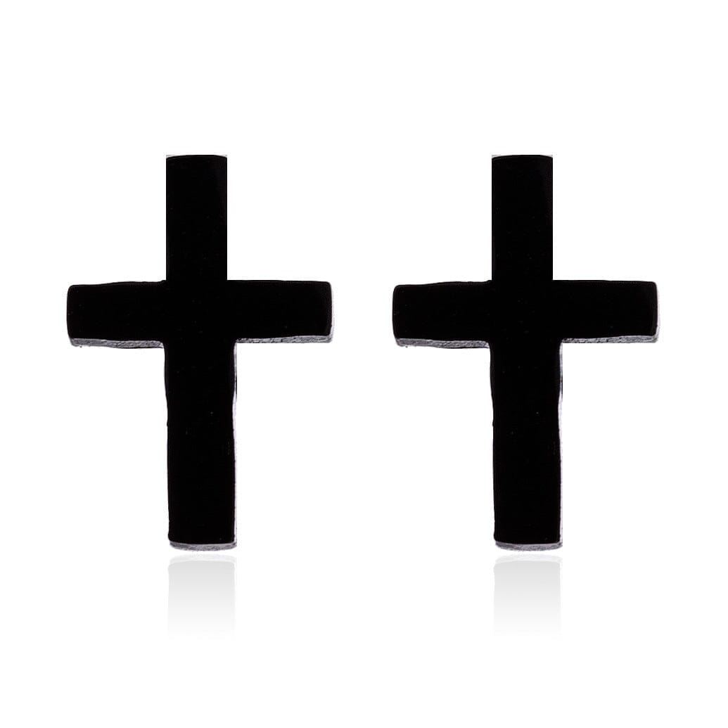 Basic Cross Stud Earrings Earrings Claire & Clara Black