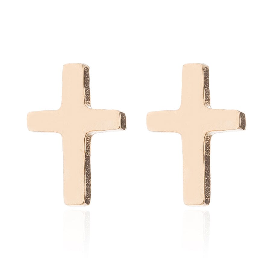Basic Cross Stud Earrings Earrings Claire & Clara Gold