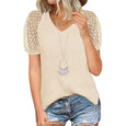 Becky Lace Sleeve Summer Top Top Claire & Clara Beige S