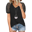 Becky Lace Sleeve Summer Top Top Claire & Clara Black S
