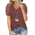 Becky Lace Sleeve Summer Top Top Claire & Clara Brick Red S