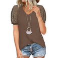 Becky Lace Sleeve Summer Top Top Claire & Clara Coffee S