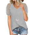 Becky Lace Sleeve Summer Top Top Claire & Clara Grey S