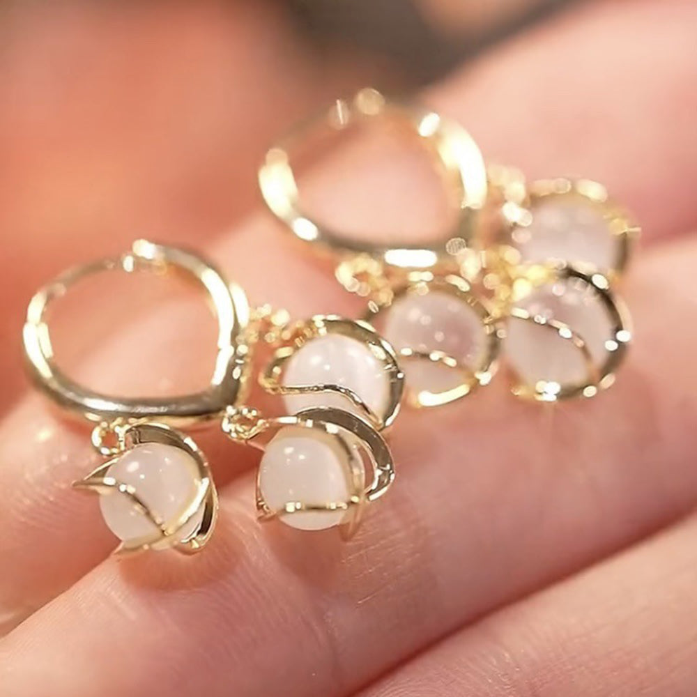 Bellflower Cat's Eye Earrings Earrings Claire & Clara